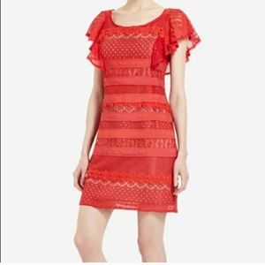 BCBGMAXAZRIA red lace dress